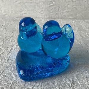 Vintage Titan Art Glass Signed Leo Ward /  Glass Bluebirds of Happiness …
